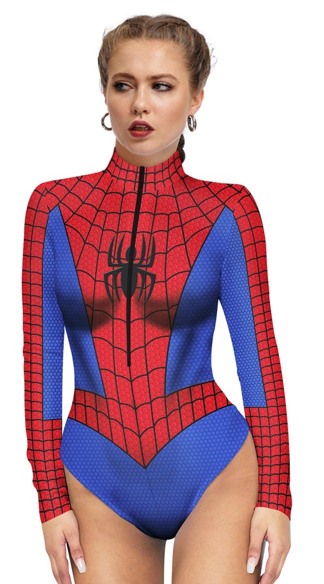 Seksikäs Amazing Spidergirl Asu Uima Asut Naisille Rantaasut Supersankariasut Bodysuit