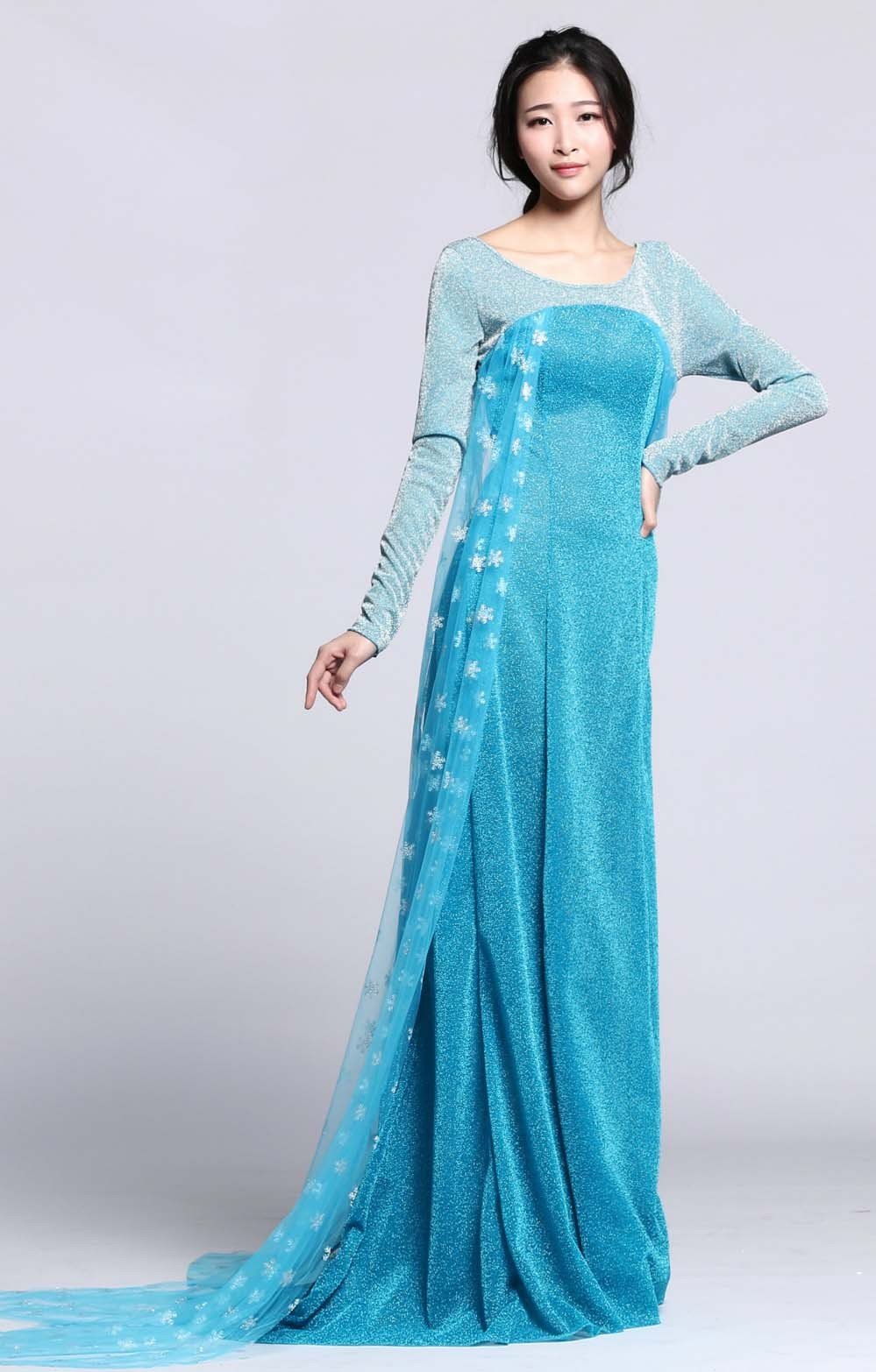 Halpa Sininen Frozen Elsa Mekko Aikuisille