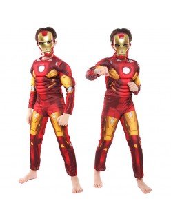 Avengers Iron Man Asu Klassinen Lihasasu Lapsille Naamiaisasu