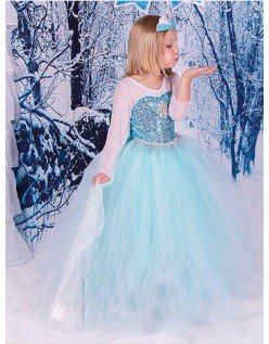 Tyttöjen Frozen Klassinen Prinsessa Elsa Mekko