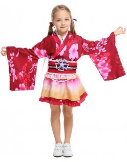 Lapsille Japanilainen Kimono Asu Punainen