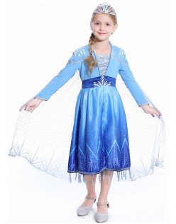 Klassinen Frozen 2 Prinsessapuvut Elsa Mekko Lapsille