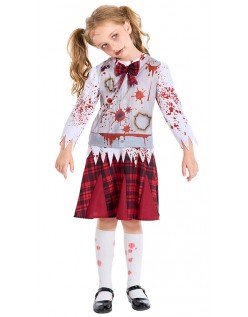 Tytöille Halloween Vampyyri Zombie Koulutyttö Asu Lapsille