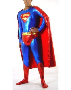 Klassinen Kiiltävä Metallinen Superman Asu Supersankari Asut