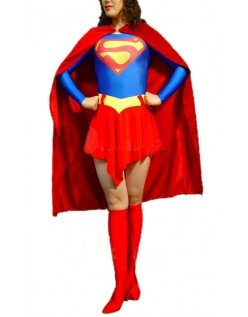 Klassinen Superwoman Asu Lycra Spandex Supersankari Asut